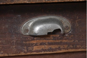 和製アンティーク　天板に欅(ケヤキ)材一枚板が用いられた文机　(R-087127)