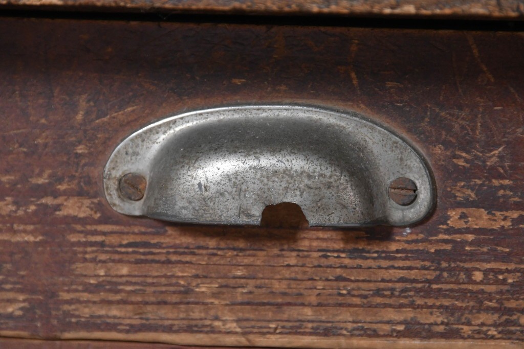 和製アンティーク　天板に欅(ケヤキ)材一枚板が用いられた文机　(R-087127)