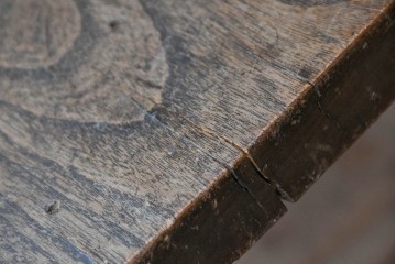 和製アンティーク　天板に欅(ケヤキ)材一枚板が用いられた文机　(R-087127)