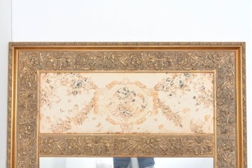 中古　六本木アピス(APIS)取り扱い　特大!!　華麗な装飾が引き立つアンティーク調ミラー　(R-087128)