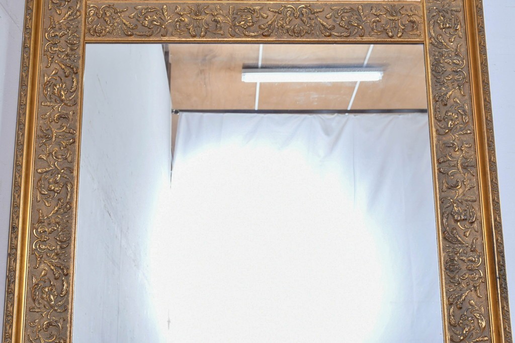 中古　六本木アピス(APIS)取り扱い　特大!!　華麗な装飾が引き立つアンティーク調ミラー　(R-087128)