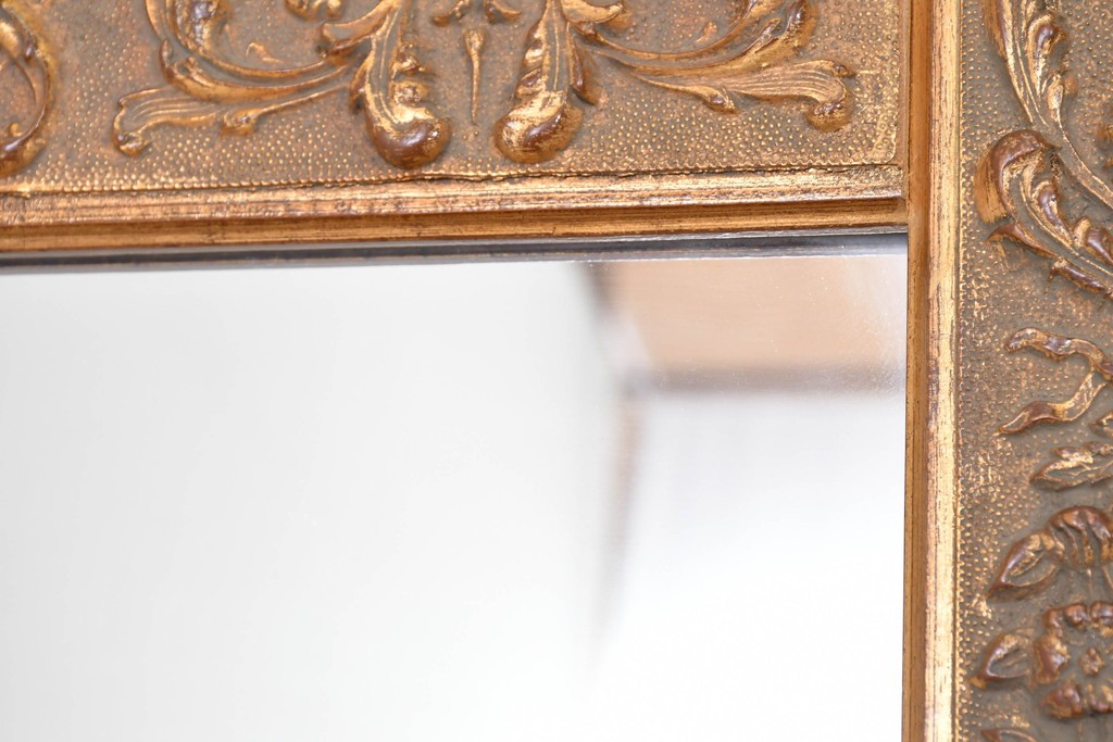 中古　六本木アピス(APIS)取り扱い　特大!!　華麗な装飾が引き立つアンティーク調ミラー　(R-087128)