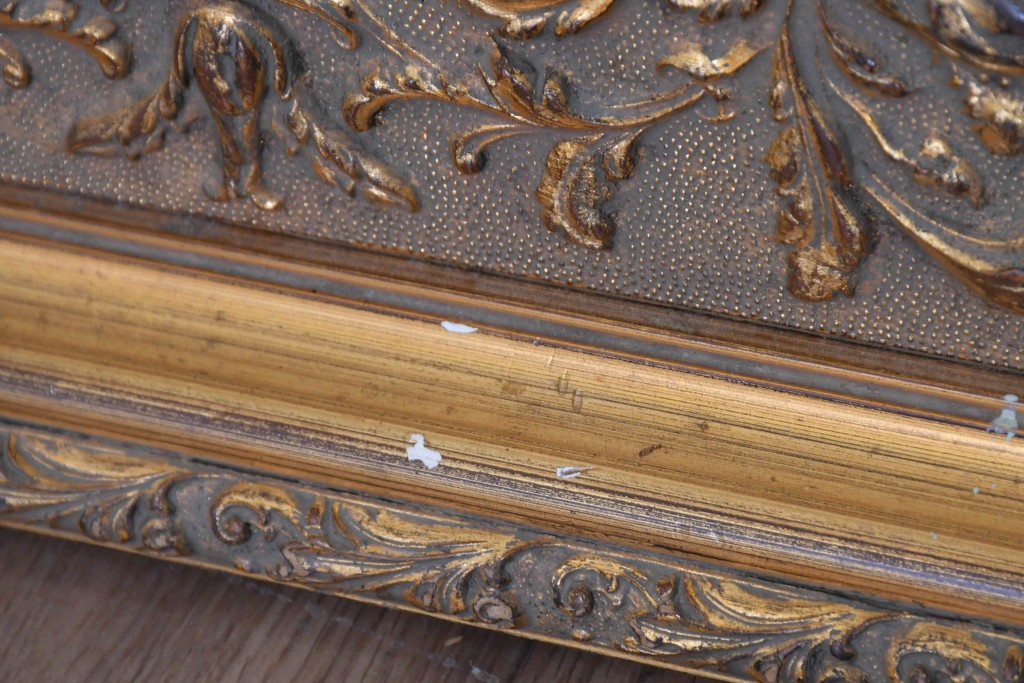 中古　六本木アピス(APIS)取り扱い　特大!!　華麗な装飾が引き立つアンティーク調ミラー　(R-087128)