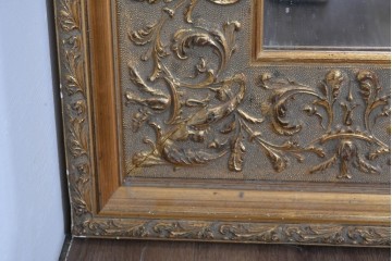 中古　六本木アピス(APIS)取り扱い　特大!!　華麗な装飾が引き立つアンティーク調ミラー　(R-087128)