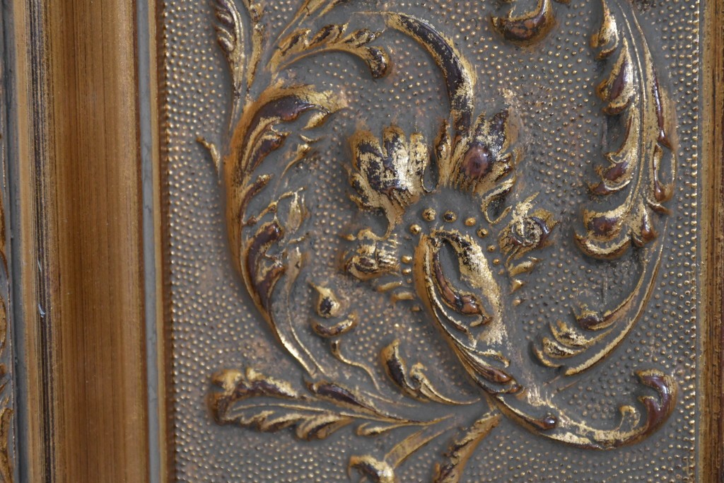 中古　六本木アピス(APIS)取り扱い　特大!!　華麗な装飾が引き立つアンティーク調ミラー　(R-087128)