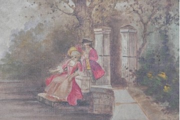 フランスアンティーク　高級品　優美な意匠が目を惹く特大サイズのミラー　(R-087129)