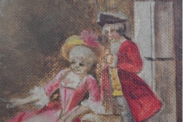 フランスアンティーク　高級品　優美な意匠が目を惹く特大サイズのミラー　(R-087129)