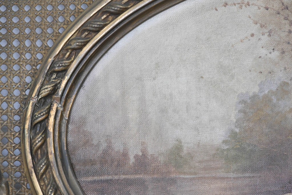 フランスアンティーク　高級品　優美な意匠が目を惹く特大サイズのミラー　(R-087129)