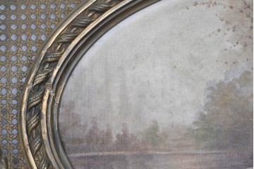 フランスアンティーク　高級品　優美な意匠が目を惹く特大サイズのミラー　(R-087129)