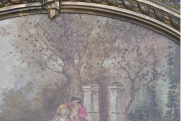 フランスアンティーク　高級品　優美な意匠が目を惹く特大サイズのミラー　(R-087129)