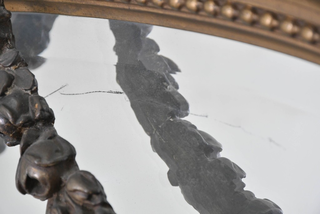 フランスアンティーク　高級品　優美な意匠が目を惹く特大サイズのミラー　(R-087129)