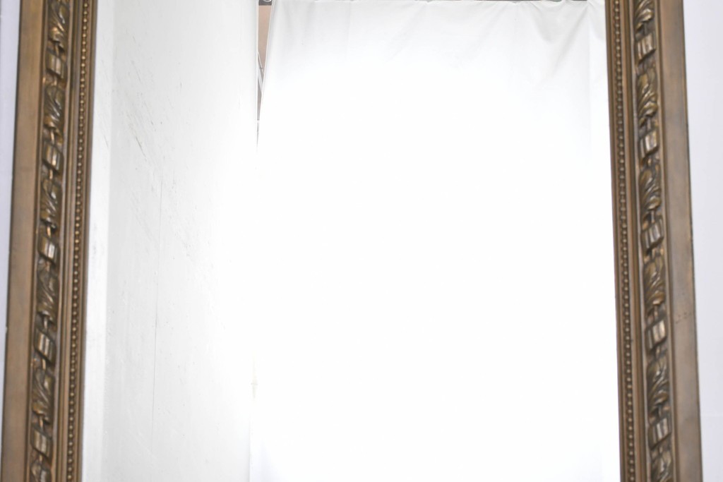 フランスアンティーク　高級品　優美な意匠が目を惹く特大サイズのミラー　(R-087129)