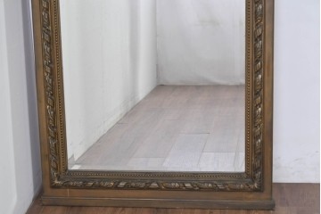 フランスアンティーク　高級品　優美な意匠が目を惹く特大サイズのミラー　(R-087129)