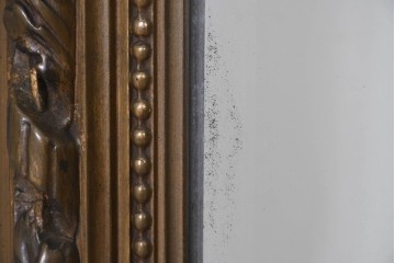 フランスアンティーク　高級品　優美な意匠が目を惹く特大サイズのミラー　(R-087129)