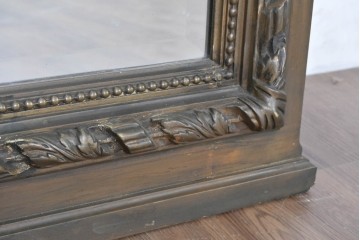 フランスアンティーク　高級品　優美な意匠が目を惹く特大サイズのミラー　(R-087129)