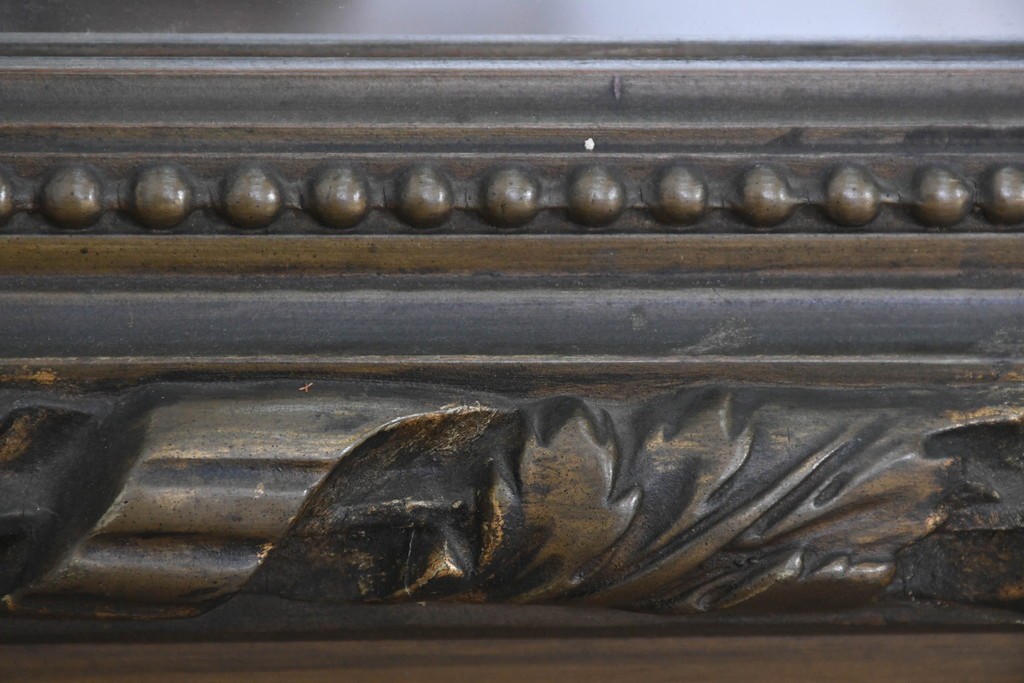 フランスアンティーク　高級品　優美な意匠が目を惹く特大サイズのミラー　(R-087129)