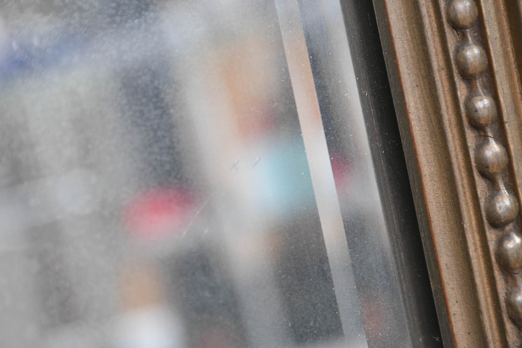 フランスアンティーク　高級品　優美な意匠が目を惹く特大サイズのミラー　(R-087129)