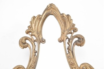 イタリアヴィンテージ　最高級　真鍮製　細部まで凝った造りが魅力的な特大スタンドミラー　(R-087131)