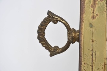 イタリアヴィンテージ　最高級　真鍮製　細部まで凝った造りが魅力的な特大スタンドミラー　(R-087131)