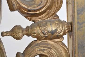 イタリアヴィンテージ　最高級　真鍮製　細部まで凝った造りが魅力的な特大スタンドミラー　(R-087131)