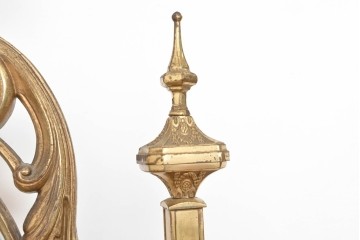 イタリアヴィンテージ　最高級　真鍮製　細部まで凝った造りが魅力的な特大スタンドミラー　(R-087131)