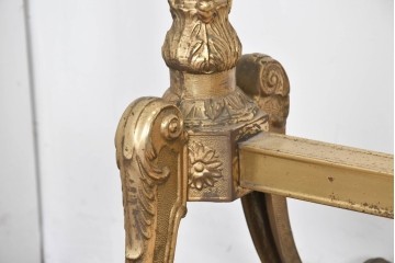 イタリアヴィンテージ　最高級　真鍮製　細部まで凝った造りが魅力的な特大スタンドミラー　(R-087131)