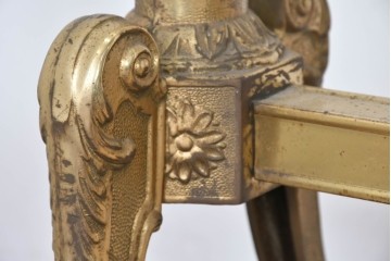 イタリアヴィンテージ　最高級　真鍮製　細部まで凝った造りが魅力的な特大スタンドミラー　(R-087131)