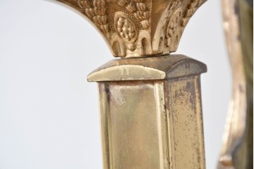 イタリアヴィンテージ　最高級　真鍮製　細部まで凝った造りが魅力的な特大スタンドミラー　(R-087131)