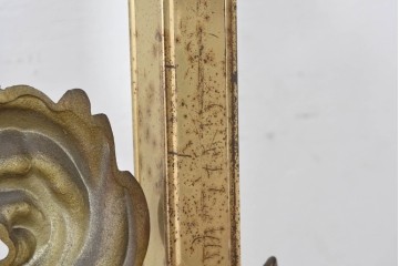 イタリアヴィンテージ　最高級　真鍮製　細部まで凝った造りが魅力的な特大スタンドミラー　(R-087131)