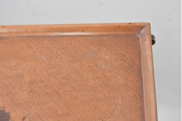 フランスアンティーク　希少!!　エミール・ガレ(Emile Galle)サイン入り　アザミの象嵌細工が施されたバタフライテーブル　(R-087134)