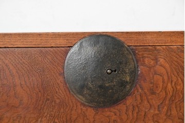 和製アンティーク　前面欅(ケヤキ)材　美しい杢目の帳場箪笥　(R-087136)