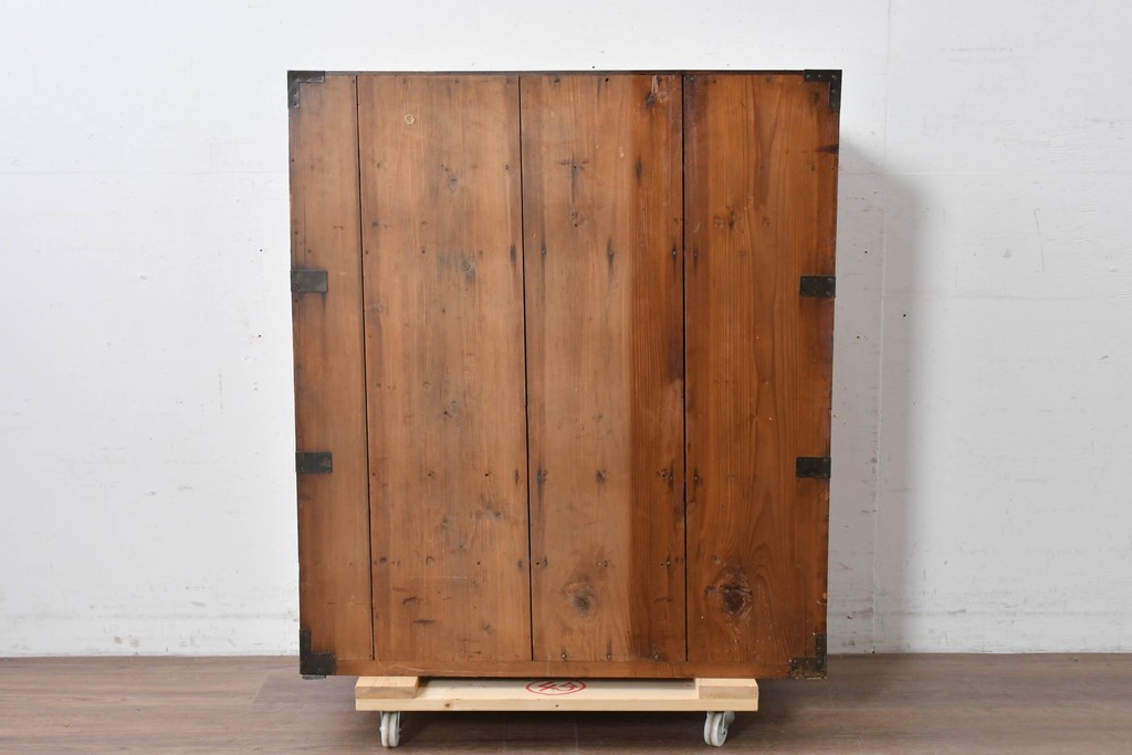 和製アンティーク　前面欅(ケヤキ)材　美しい杢目の帳場箪笥　(R-087136)