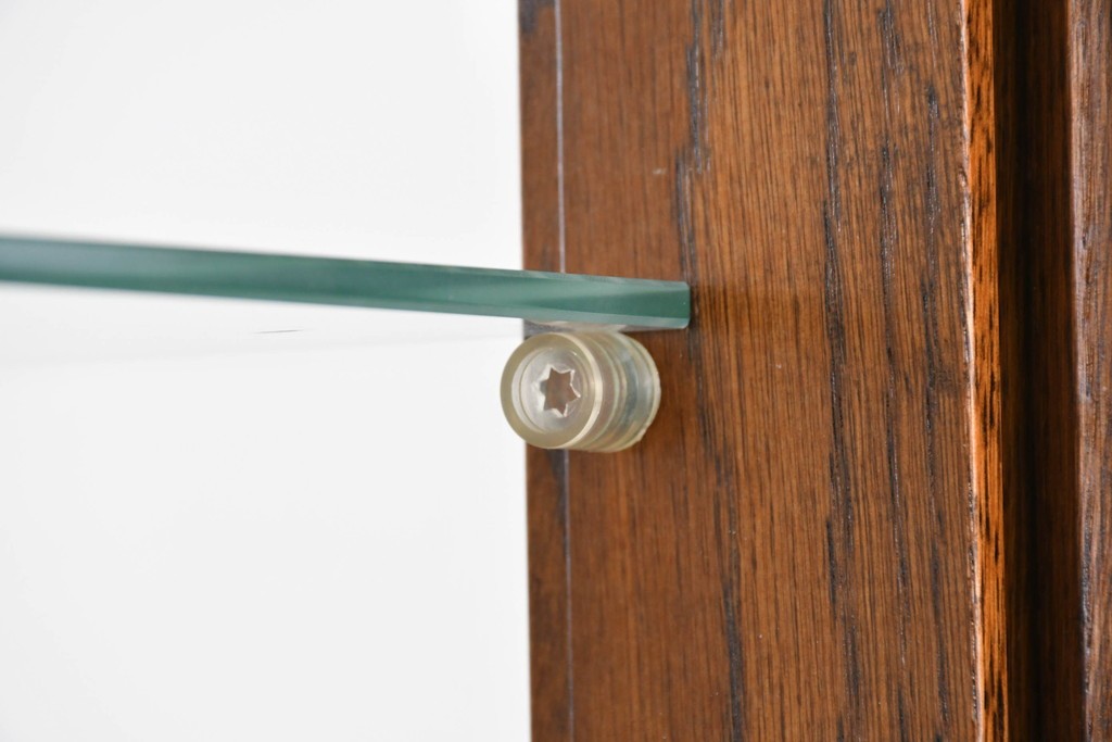 中古　美品　良品　三越家具(現カントリーハウス)　意匠ガラスが素敵なキュリオケース　(R-087139)