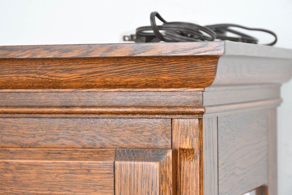 中古　美品　良品　三越家具(現カントリーハウス)　意匠ガラスが素敵なキュリオケース　(R-087139)