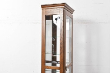 中古　美品　良品　三越家具(現カントリーハウス)　意匠ガラスが素敵なキュリオケース　(R-087139)