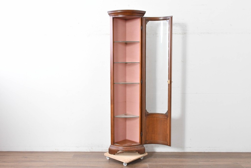 中古　ヨーロッパ　象嵌入りキュリオケース　(R-087140)