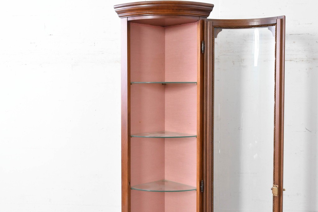 中古　ヨーロッパ　象嵌入りキュリオケース　(R-087140)