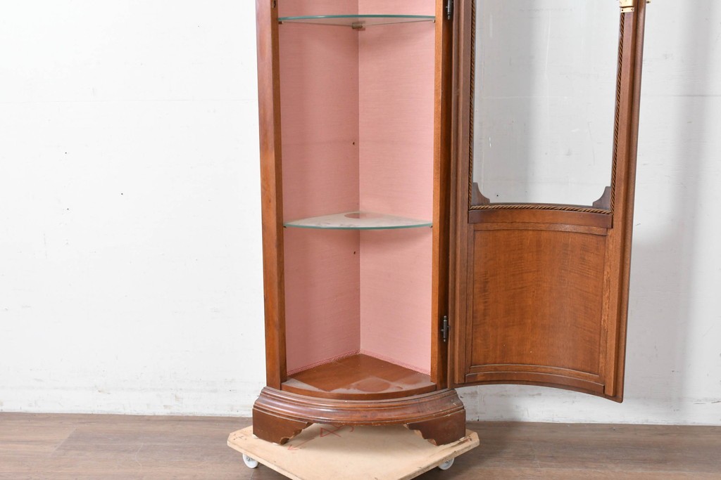 中古　ヨーロッパ　象嵌入りキュリオケース　(R-087140)