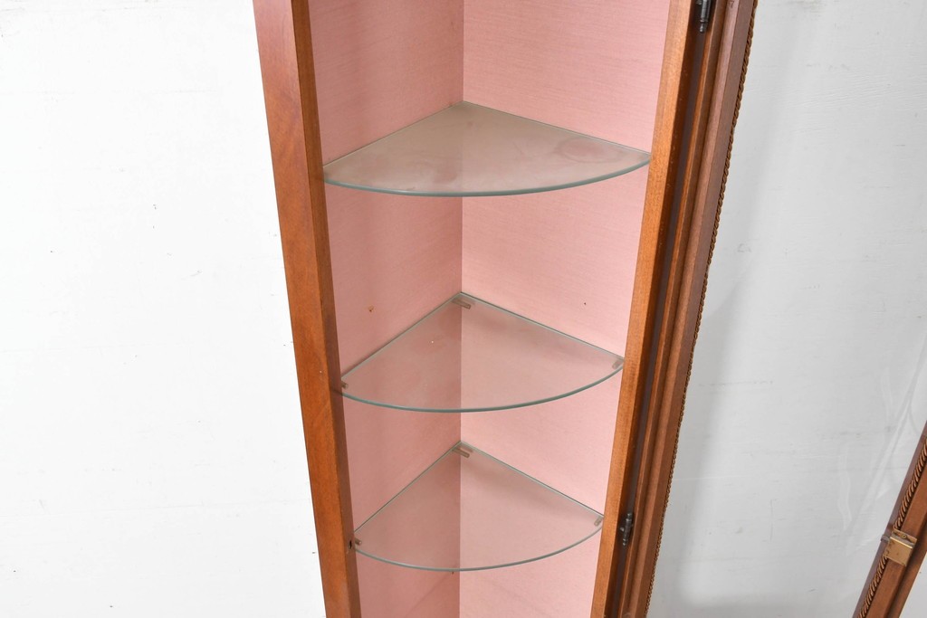 中古　ヨーロッパ　象嵌入りキュリオケース　(R-087140)