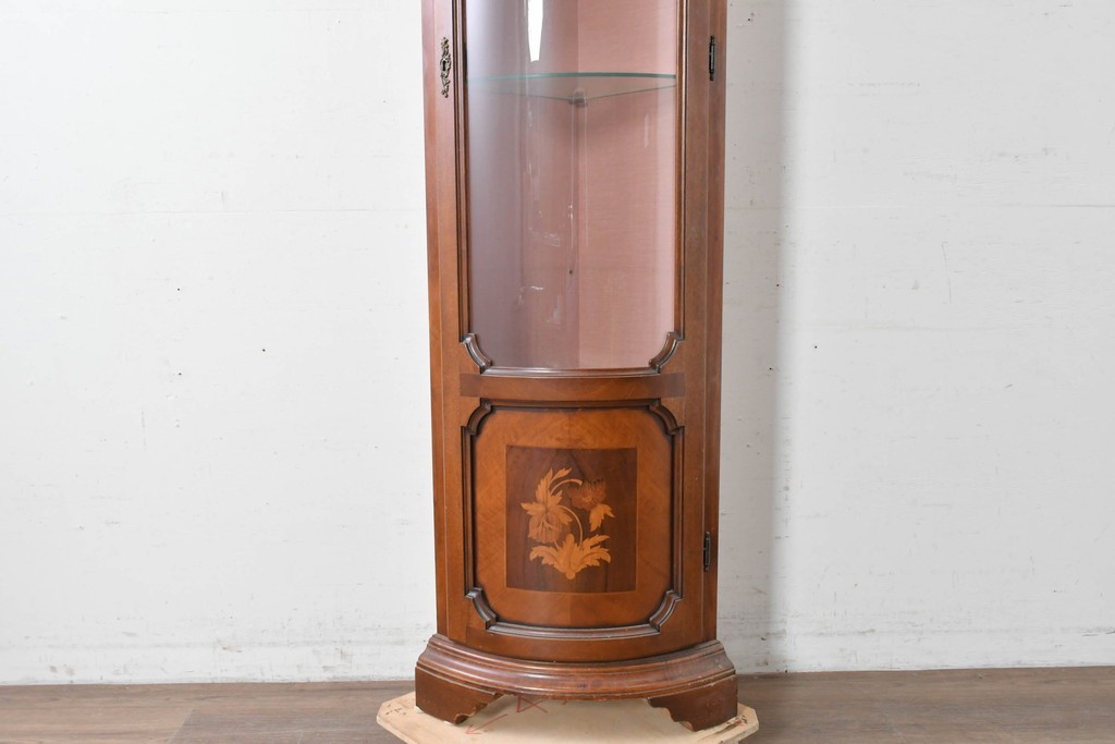 中古　ヨーロッパ　象嵌入りキュリオケース　(R-087140)