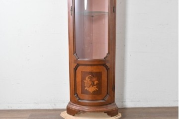 中古　ヨーロッパ　象嵌入りキュリオケース　(R-087140)