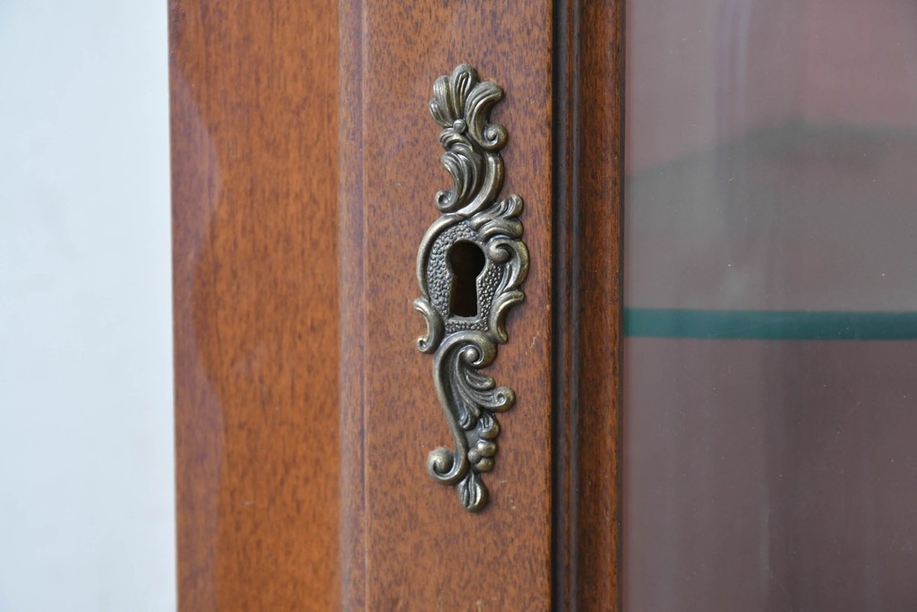 中古　ヨーロッパ　象嵌入りキュリオケース　(R-087140)