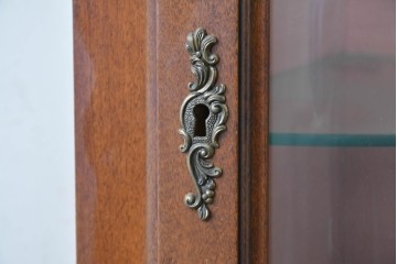 中古　ヨーロッパ　象嵌入りキュリオケース　(R-087140)