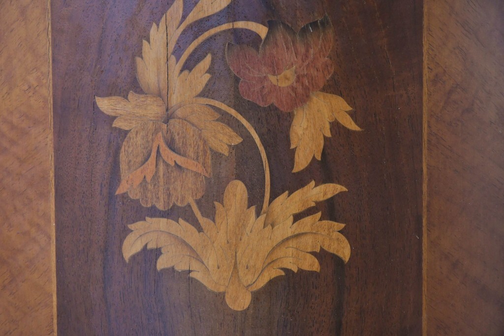 中古　ヨーロッパ　象嵌入りキュリオケース　(R-087140)