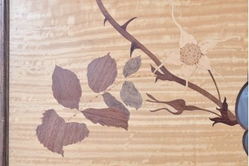 フランスアンティーク　希少!!　エミール・ガレ(Emile Galle)　草花モチーフの象嵌細工が彩るアール・ヌーヴォー様式のドレッシングテーブル　(R-087142)