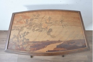 フランスアンティーク　希少!!　エミール・ガレ(Emile Galle)　草花モチーフの象嵌細工が彩るアール・ヌーヴォー様式のドレッシングテーブル　(R-087142)