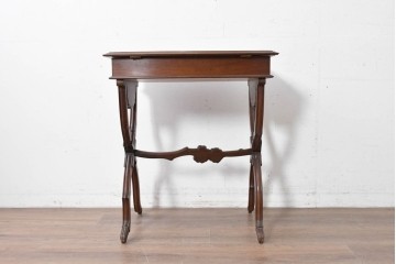 フランスアンティーク　希少!!　エミール・ガレ(Emile Galle)　草花モチーフの象嵌細工が彩るアール・ヌーヴォー様式のドレッシングテーブル　(R-087142)