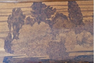 フランスアンティーク　希少!!　エミール・ガレ(Emile Galle)　フルール・ド・ロー(Fleur de l'Eau)　象嵌細工が美しい3段テーブル　(R-087143)