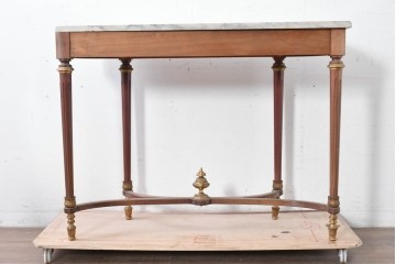 スペインヴィンテージ　高級輸入家具　六本木アピス(APIS)取り扱い　真鍮金具と磁器のメダリオンが華やかなコンソールテーブル　(R-087145)