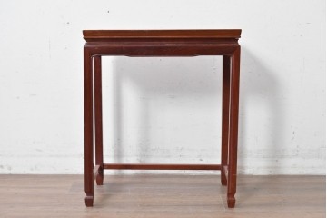 ヴィンテージ家具　民芸家具　花梨(カリン)材　螺鈿象嵌が目を引くサイドテーブル　(R-087148)